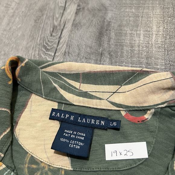 VTG Ralph Lauren Sailboat Polo Shirt Green Gauze Jersey Sailing Y2K Mac Miller L - Picture 4 of 4